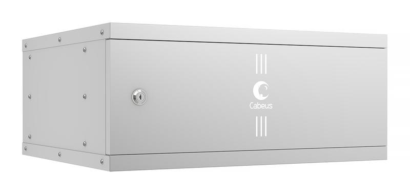 шкаф телекоммуникационный настенный разборный light wsc-05d-4u55/45m 19дюйм 4u дверь метал. сер. cabeus 10185c от BTSprom.by