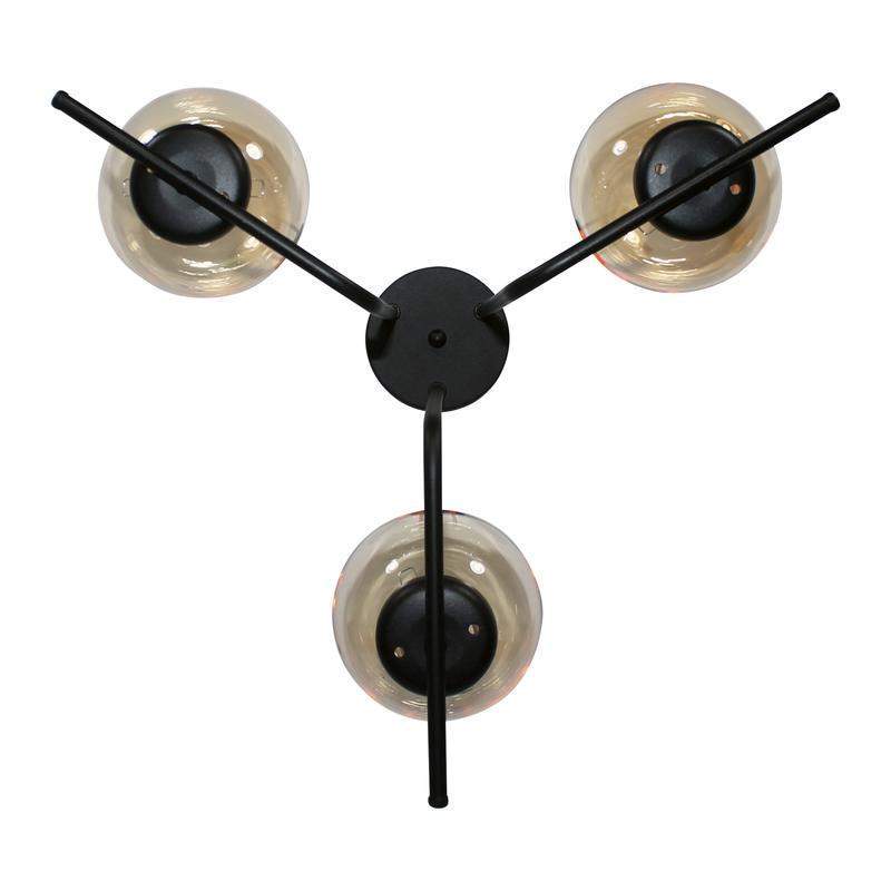  Светильник НПБ 01-3х40-225 "Лоу" 131 (Плафон 7590) E14 [ИМ] потолочный черн. муар Элетех 1005405119 фото в каталоге от BTSprom.by