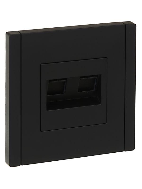 розетка компьютерная 2-м rj45 кат.6 forte&piano fp134 черн. iek fp-k20-2-k02 от BTSprom.by