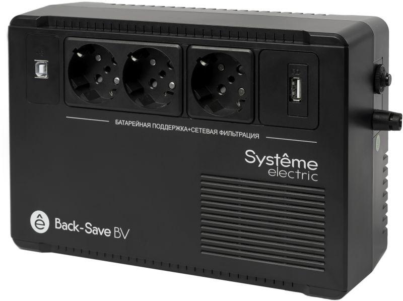 источник бесперебойного питания back-save bv 400в.а avr 3 schuko 230в 1 usb-a bvse400rs se 1894499 от BTSprom.by