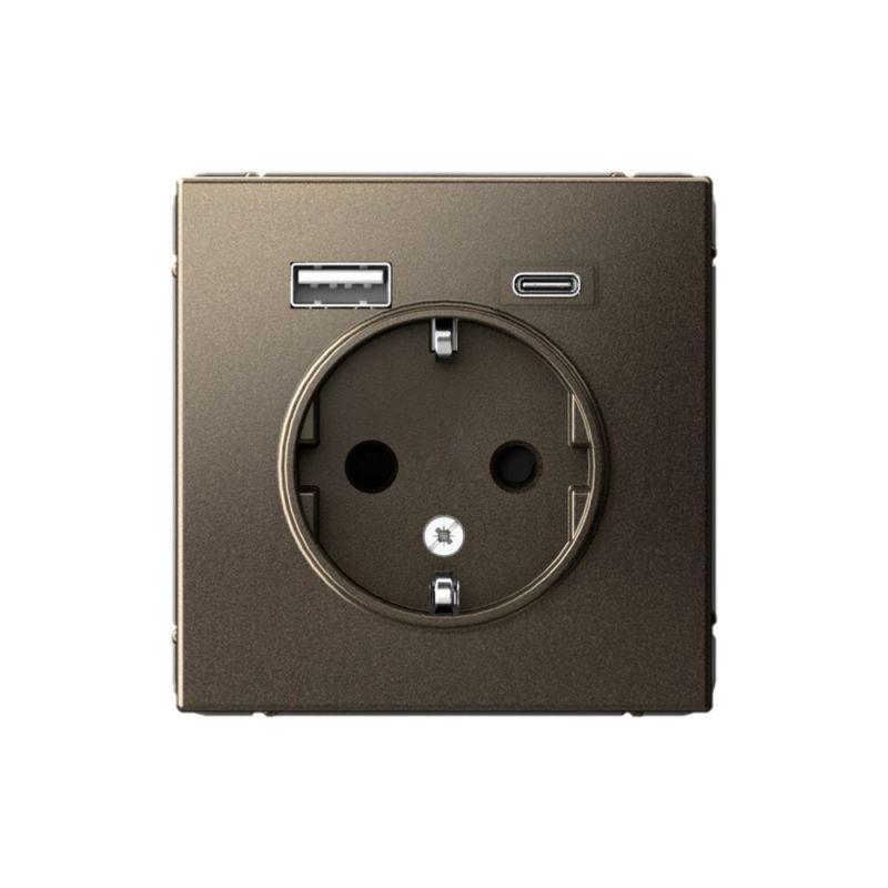  Розетка ArtGallery 16А с 2-мя заряд. устройствами USB A+C 5В/2.4А/3А 2х5В/1.5А механизм мокко SE GAL000632 фото в каталоге от BTSprom.by