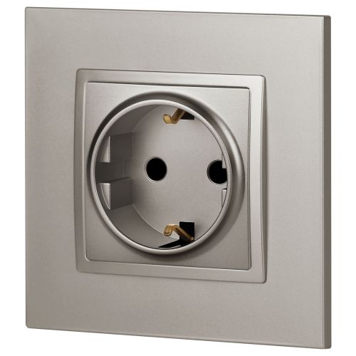  Розетка Elegance 14-2102-16 16А 250В 2P+E Schuko защ. шторки титан Эра Б0065806 фото в каталоге от BTSprom.by
