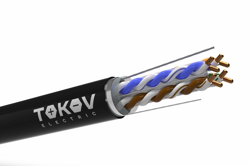 кабель витая пара f/utp 4х2х23awg(0.57мм) кат.6 pe outdoor fluke tested 305м (м) pro tokov electric tkp-c05-f-42-6-305-od от BTSprom.by