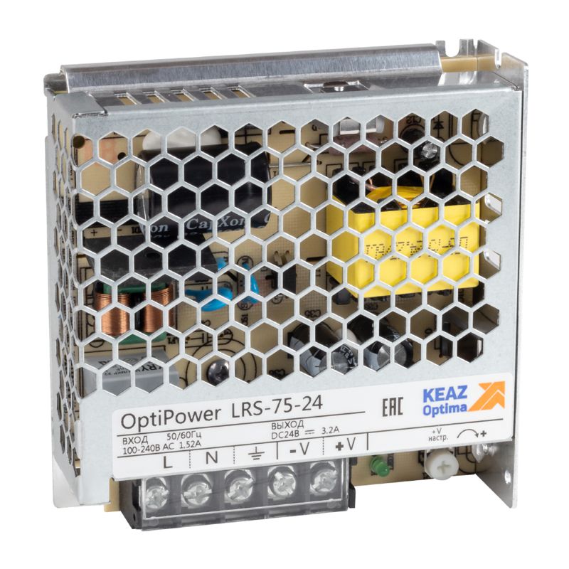  Блок питания панельный OptiPower LRS 75-24 3.5A КЭАЗ 328877 фото в каталоге от BTSprom.by