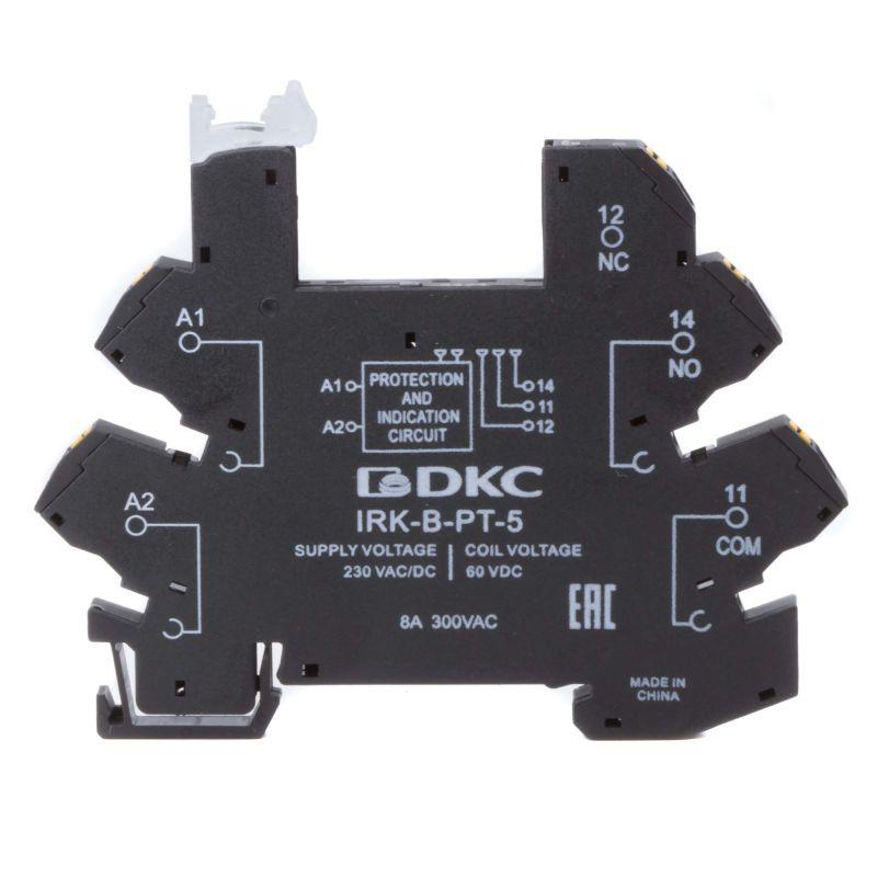 колодка ультратонкая для реле ris вх. напр. 230в ac/dc push-in клеммы dkc irk-b-pt-5 от BTSprom.by