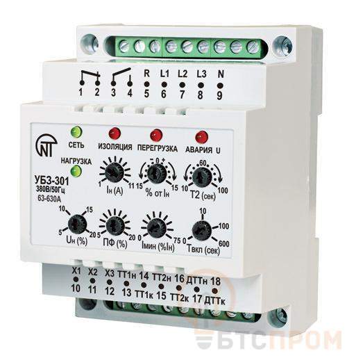  Блок защиты универсальный УБЗ-301 63-630А НовАтек-Электро 3425663301 фото в каталоге от BTSprom.by