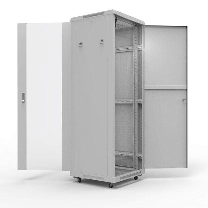шкаф напольный 19дюйм standart 42u 800х1000мм передняя дверь стекло задняя дверь металл ral7035 rexant 04-2309 от BTSprom.by