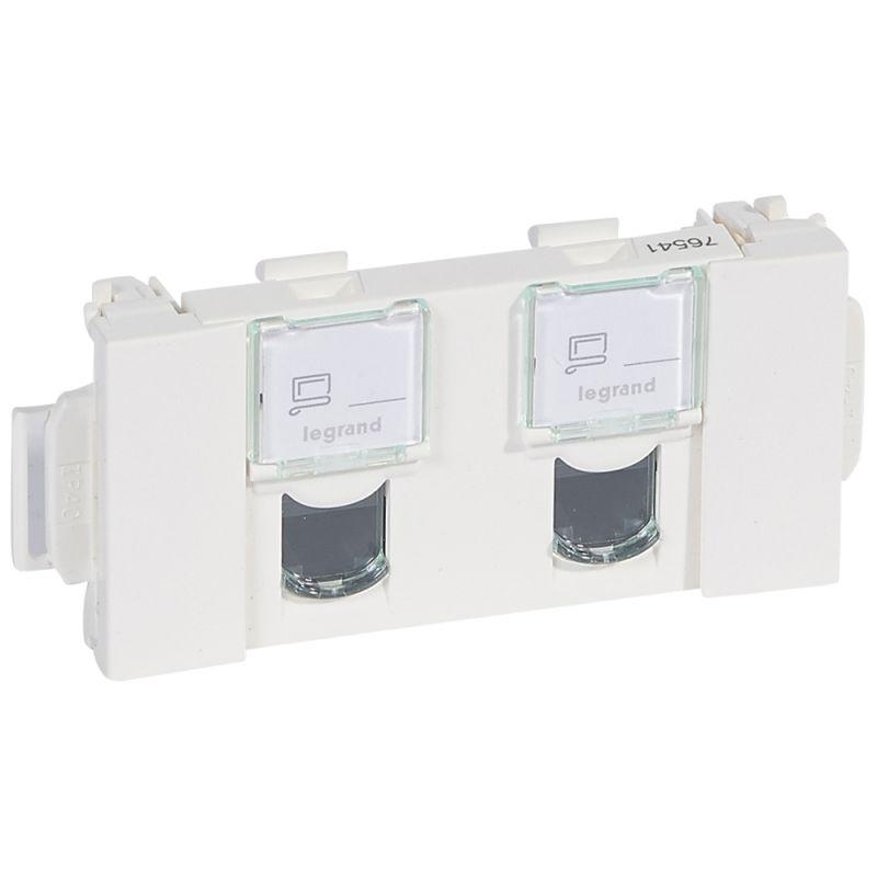 розетка компьютерная 2-м сп 4мод. mosaic rj45 кат.5e utp cd с механизмом быстр. подключ. механизм бел. leg 076541 от BTSprom.by