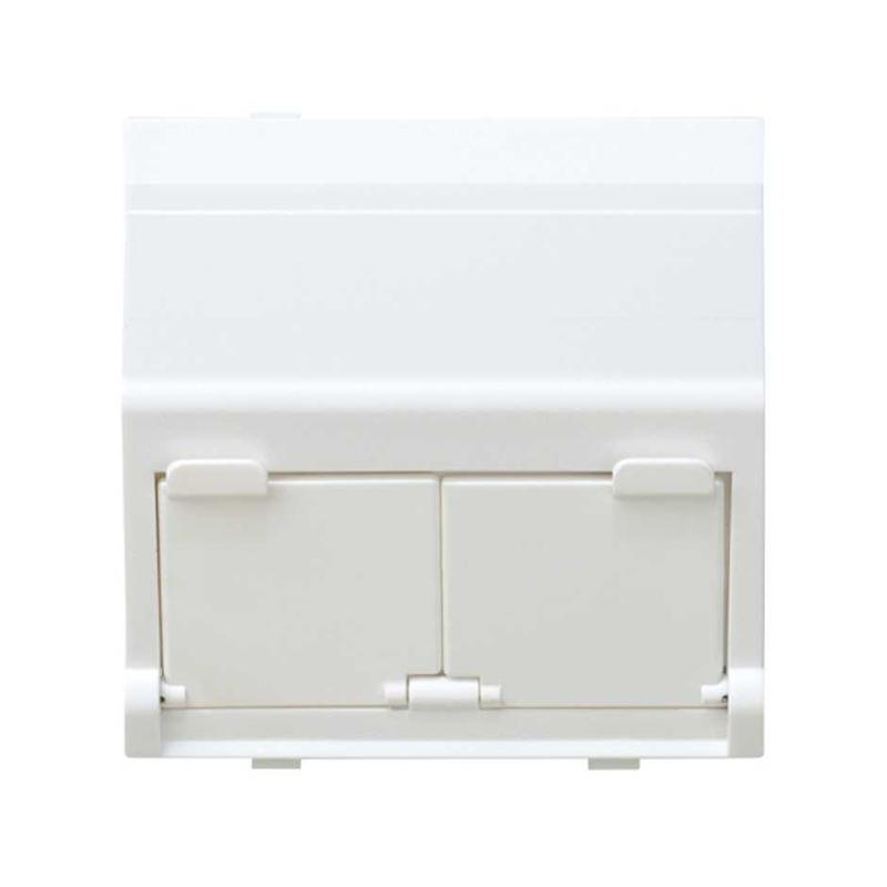 адаптер на 2 rj45(12) коннектора наклонный широкий simon27 бел. 27086-35 от BTSprom.by