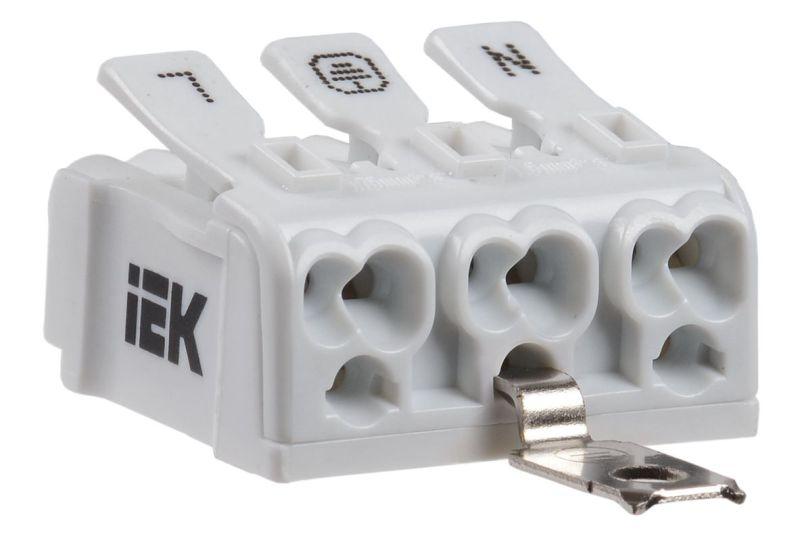 клемма пружинная соединительная кспз3-l+n+pe iek ukz-b06-3p-f0-e1-10 от BTSprom.by