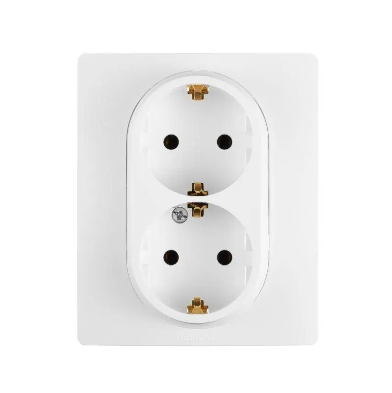 розетка 2-м сп etika 16а ip20 250в с заземл. без защ. шторок в сборе бел. iek 672272 от BTSprom.by