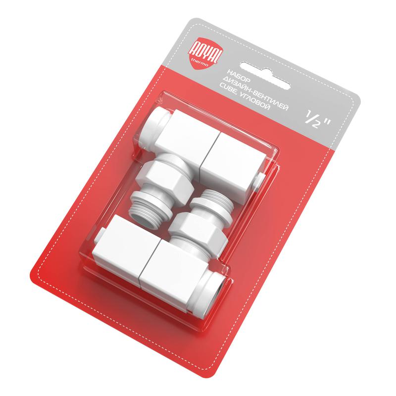 набор дизайн-вентилей cube угловой 1/2дюйм бел. royal thermo нс-1422577 от BTSprom.by