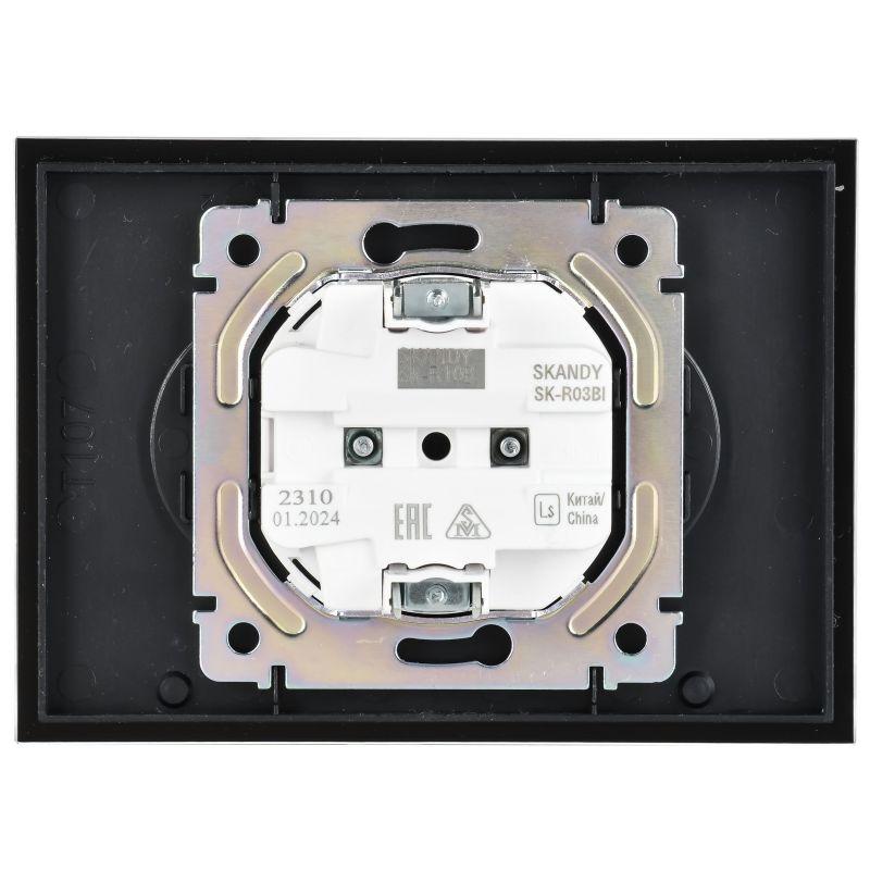  Розетка 2-м SKANDY 10А без заземл. без защ. шторок для плоской вилки SK-R03Bl черн. IEK SK-R20-10-K02 фото в каталоге от BTSprom.by