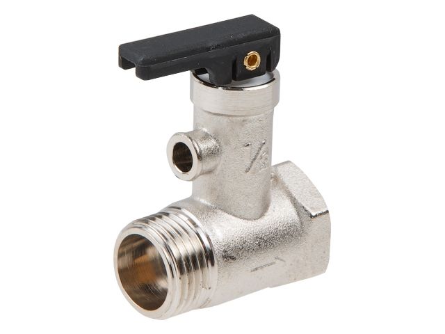 предохранительный клапан 1/2" нар.-вн. для бойлеров с ручкой спуска, av engineering (латунь, макс.  7 бар, макс.  110 °с) ave3671212 от BTSprom.by