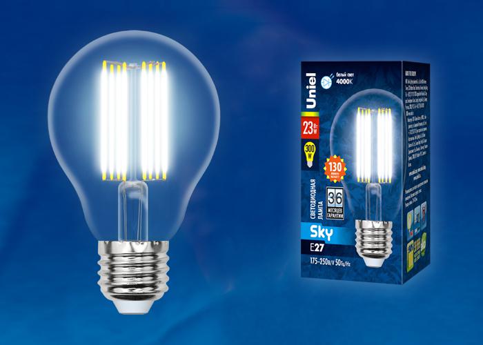 лампа светодиодная led-a70-23w/4000k/e27 /cl pls02wh sky 23вт прозрачная 4000к нейтр. бел. (упак. картон) uniel ul-00005898 от BTSprom.by