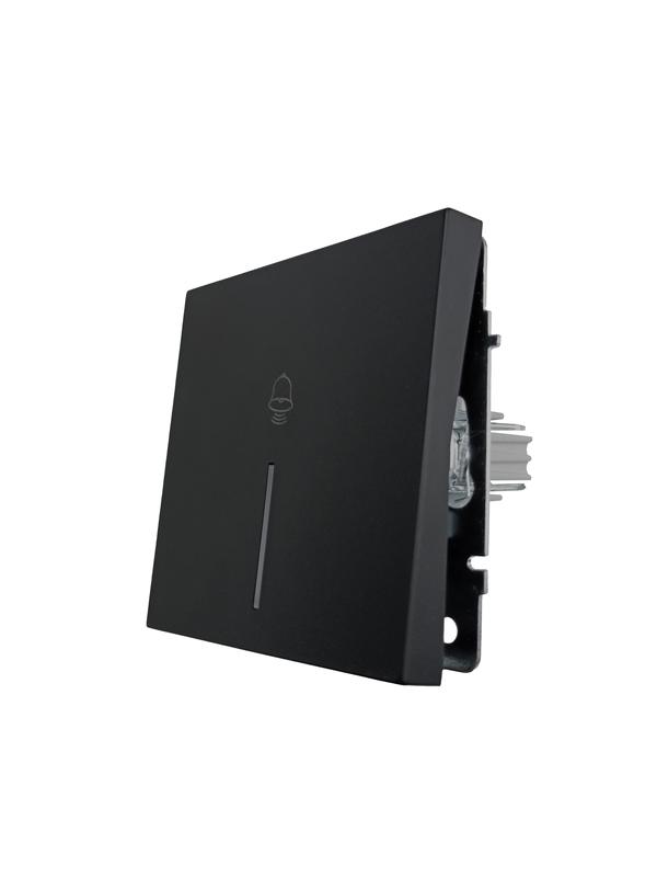  Кнопка звонка с индик. СП ZIMA IP20 безвинт. зажим черн. бархат LEZARD 704-4288-108QC фото в каталоге от BTSprom.by