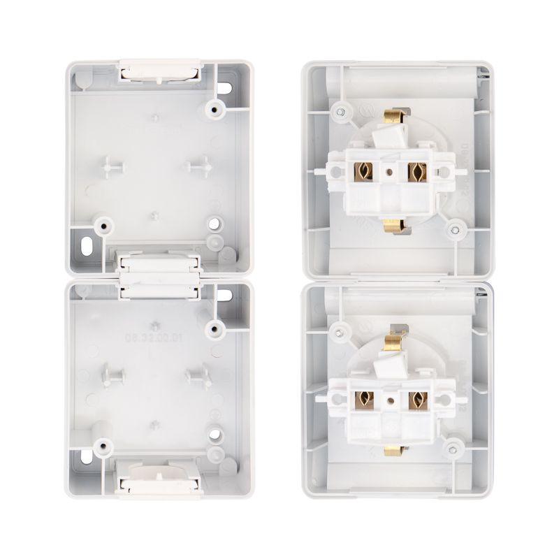  Блок розеток 2-м ОП INDUSTRIAL IP54 вертик. с заземл. бел. Kranz KR-78-0802 фото в каталоге от BTSprom.by