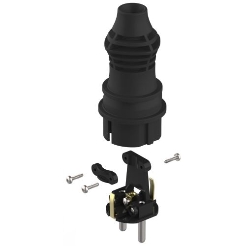  Вилка прямая VX13-B-IP44 16А IP44 с заземл. каучук черн. Эра Б0069321 фото в каталоге от BTSprom.by