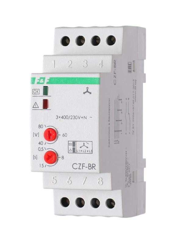 реле контроля фаз czf-br (3х400/230+n 8а 1перекл. ip20 монтаж на din-рейке) f&f ea04.001.003 от BTSprom.by