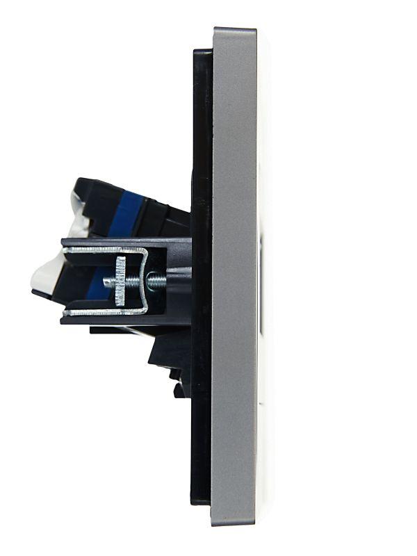  Розетка компьютерная 2-м RJ45 кат.6 FORTE&PIANO FP534 сталь IEK FP-K20-2-K46 фото в каталоге от BTSprom.by