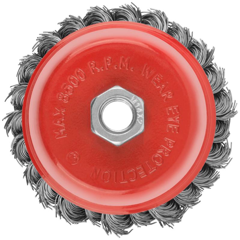  Корщетка чашечная гайка М14 стальная витая проволока 100мм КУРС 39043 фото в каталоге от BTSprom.by