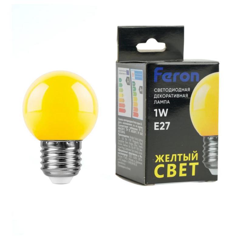 лампа светодиодная 1вт 230в e27 g45 матов. lb-37 желт. feron 25879 от BTSprom.by