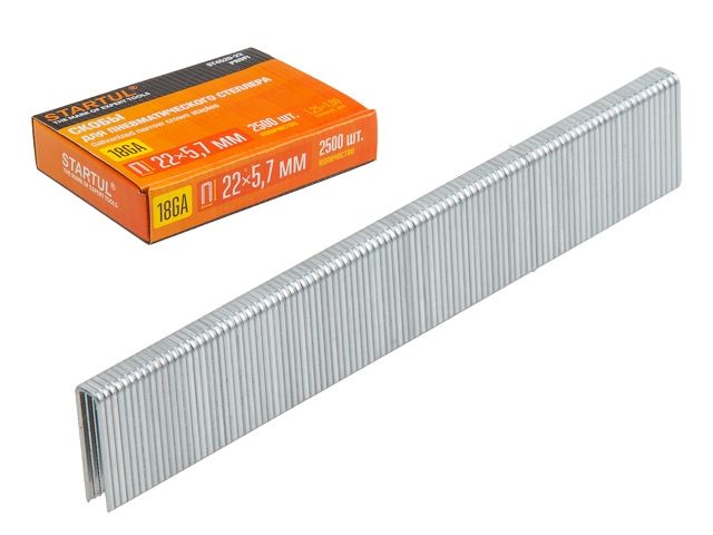 скобы тип 18ga 25мм (2500шт) startul profi (st4520-25) (для пневмостеплера, сечение 1,25х1,00мм, ширина скобы 5,7мм) st4520-25 от BTSprom.by
