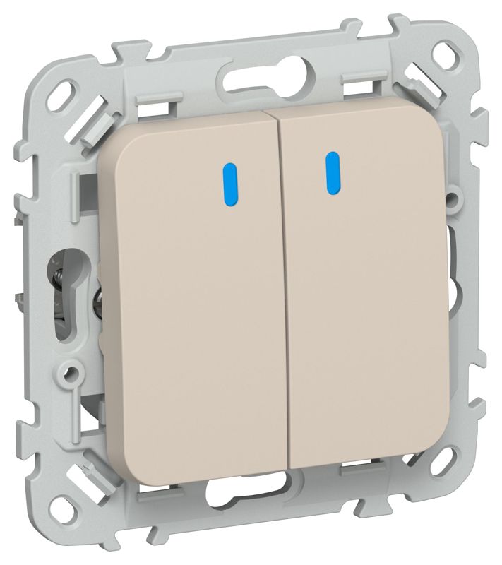 выключатель 2-кл. сп flite вс12-1-1-флл 10а с индикацией механизм льняной iek fi-v20-1-10-1-k88 от BTSprom.by