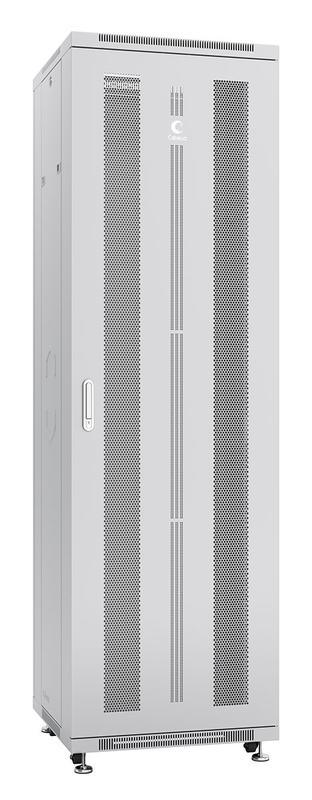 шкаф монтажный телекоммуникационный напольн. nd-05c-42u60/100 19дюйм 42u 600х1000х2055мм для распределит. и серверн. оборудования; передн. и задн. перфорир. двери ручка с замком ral 7035 сер. cabeus 7205c от BTSprom.by