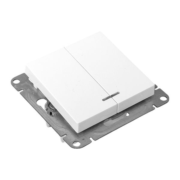  Выключатель 2-кл. СП Эпика с подсветкой механизм бел. EKF UP1-SWW-24 фото в каталоге от BTSprom.by