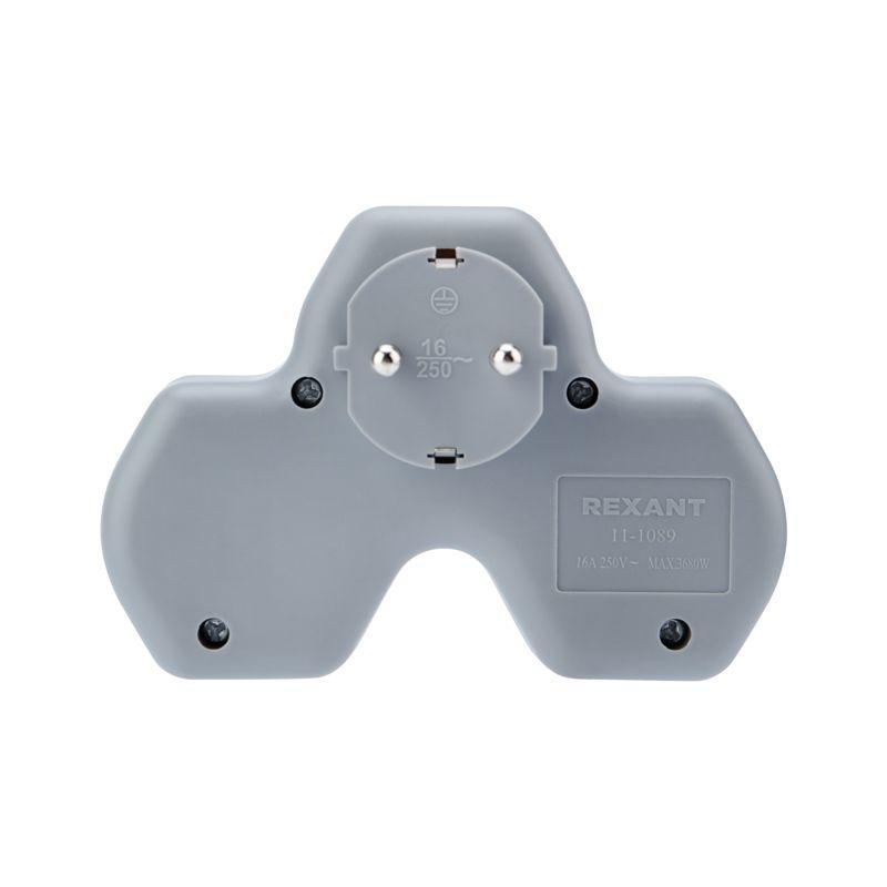  Разветвитель 2-м с заземл. 16А IP20 2хUSB 2.4А защ. шторки бел. Rexant 11-1089 фото в каталоге от BTSprom.by