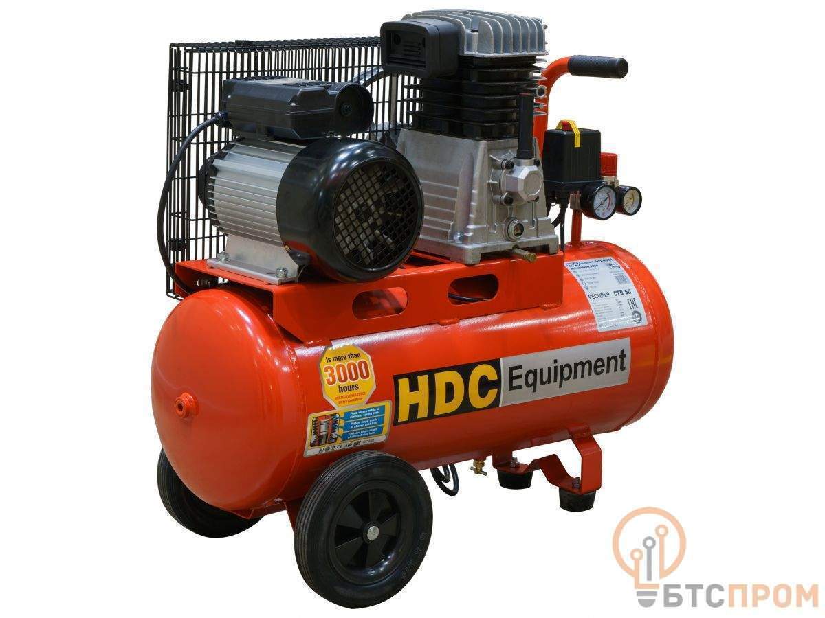  Компрессор HDC HD-A051 (396 л/мин, 10 атм, ременной, масляный, ресив. 50 л, 220 В, 2.20 кВт) фото в каталоге от BTSprom.by