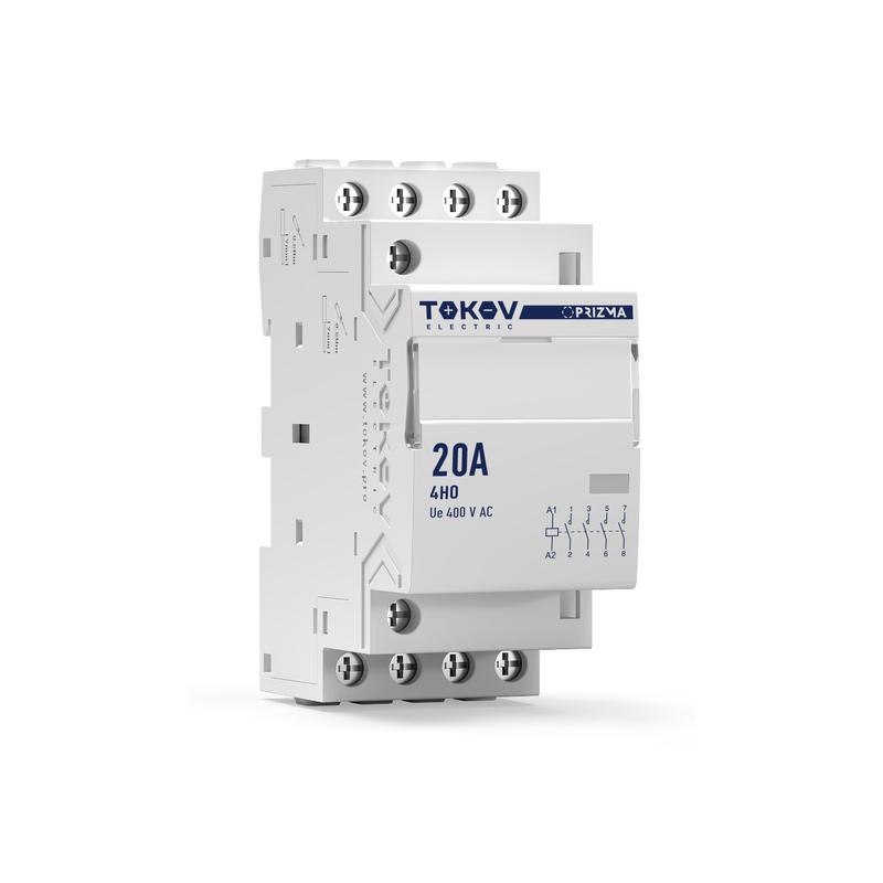 контактор модульный 36мм 20а 230в ас 4но prizma tokov electric tke-pz-mc-2-20-230-40 от BTSprom.by