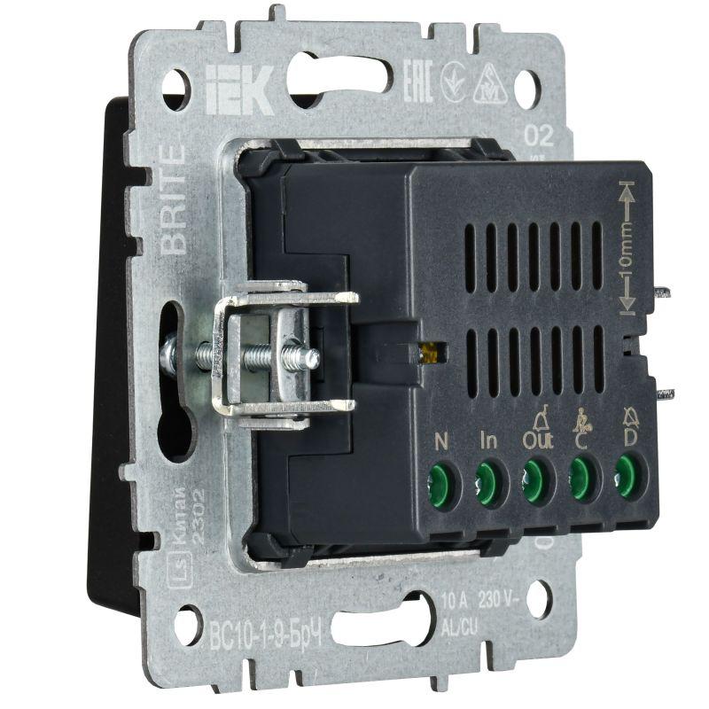  Кнопка звонка BRITE 10А ВС10-1-9-БрЧ для отелей с индик. механизм черн. IEK BR-V14-2-10-K02 фото в каталоге от BTSprom.by