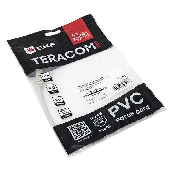  Патч-корд кат.5E UTP неэкранир. PVC сер. 0.2м TERACOM PRO EKF TRP-5EUTP-PVC-02M-GY фото в каталоге от BTSprom.by