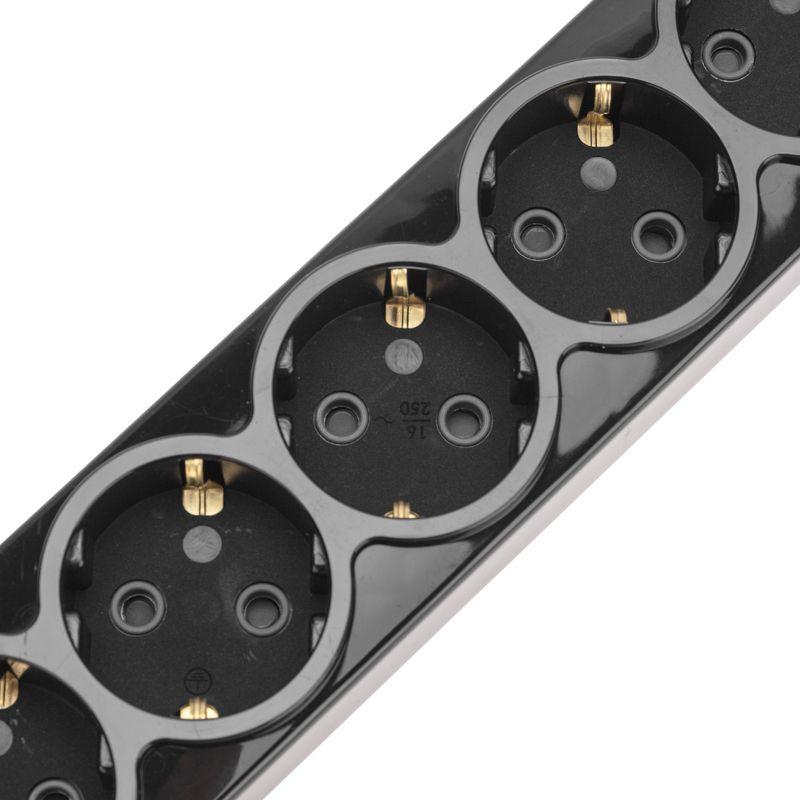  Колодка 6-м с заземл. PREMIUM с выкл. черн. Rexant 13-4406 фото в каталоге от BTSprom.by