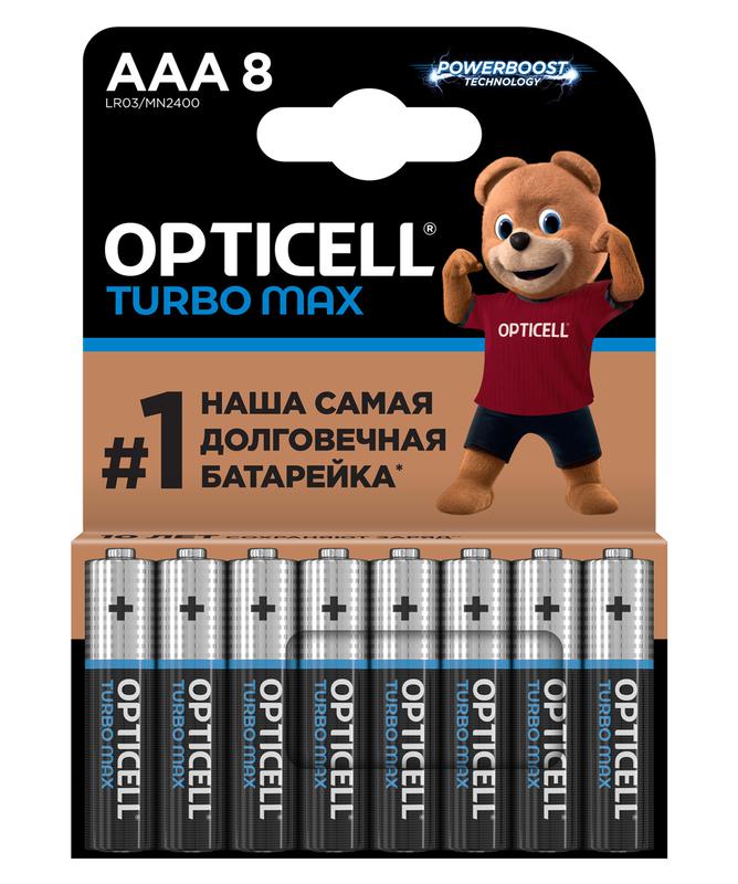 элемент питания алкалиновый aaa/lr03 (блист. 8шт) turbo max opticell 6053008 от BTSprom.by