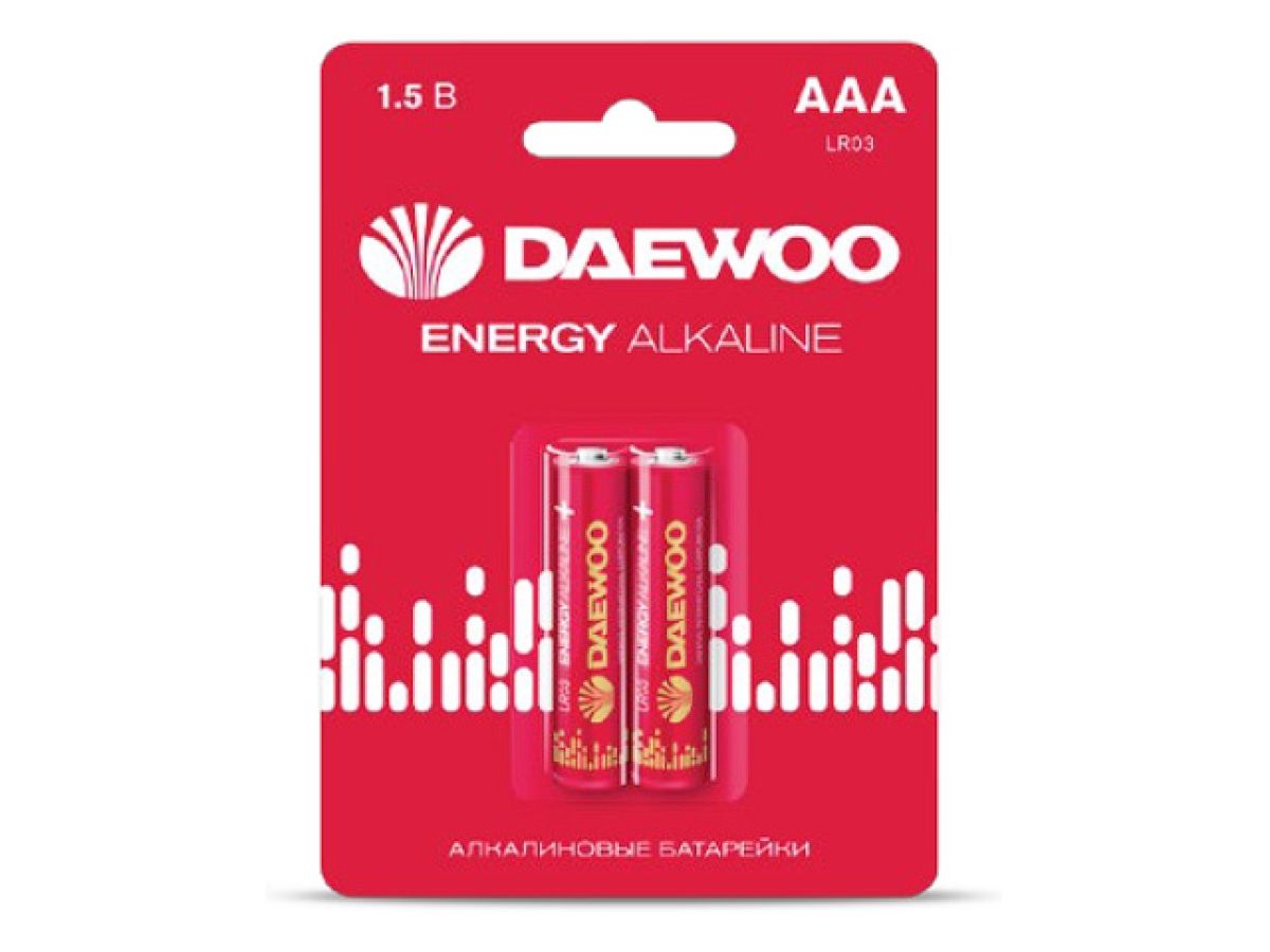 батарейка aaa lr03 1,5v alkaline bl-2шт daewoo energy 5029873 от BTSprom.by
