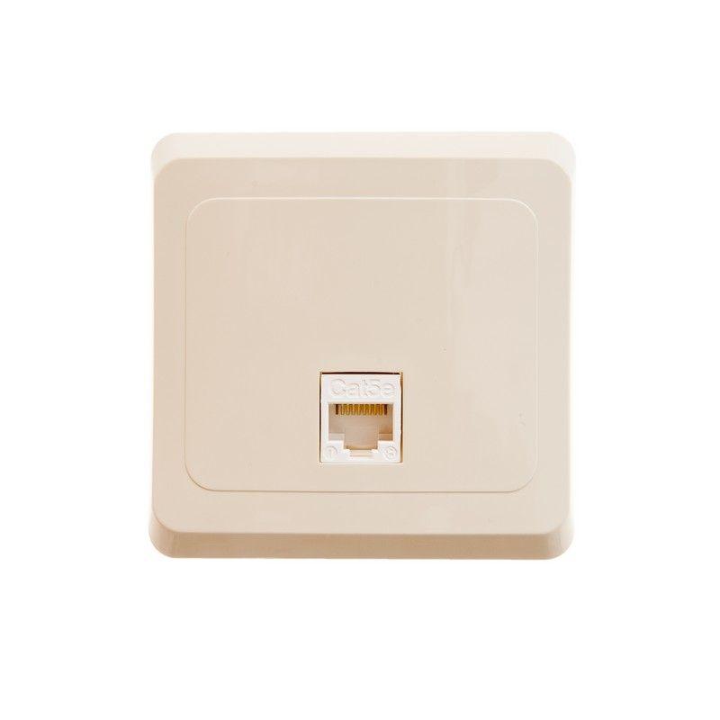  Розетка компьютерная 1-м СП Этюд RJ45 кат.5E крем. SE KOMC-001K фото в каталоге от BTSprom.by
