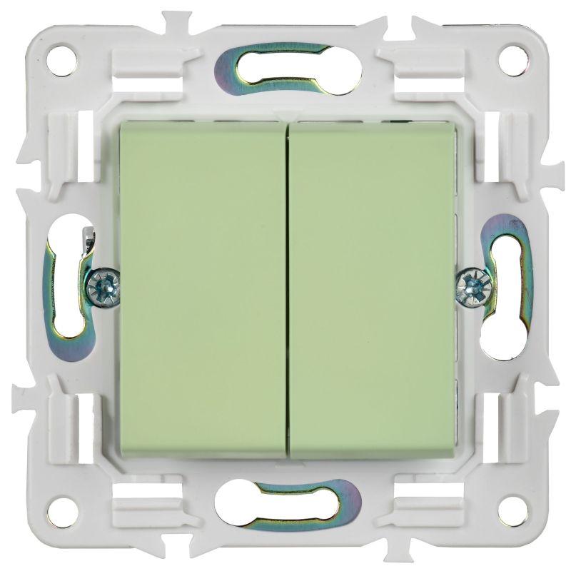  Выключатель перекрестный 2-кл. SKANDY 10А SK-V06G мятный IEK SK-V23-0-10-K06 фото в каталоге от BTSprom.by