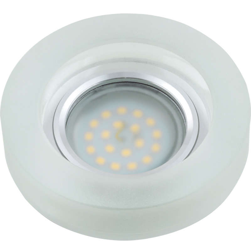 светильник декоративный luciole dls-l110 gu5.3 chrome/matt clear gu5.3 встраив. доп. светодиод. подсветка 3вт без лампы основание метал. хром отделка матов. стекло прозр. fametto ul-00000361 от BTSprom.by