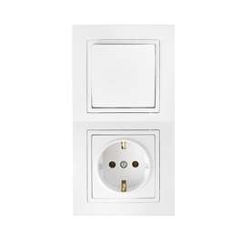 блок сп (розетка с заземл. + 1-кл. выкл.) bylectrica в-рц-729 от BTSprom.by