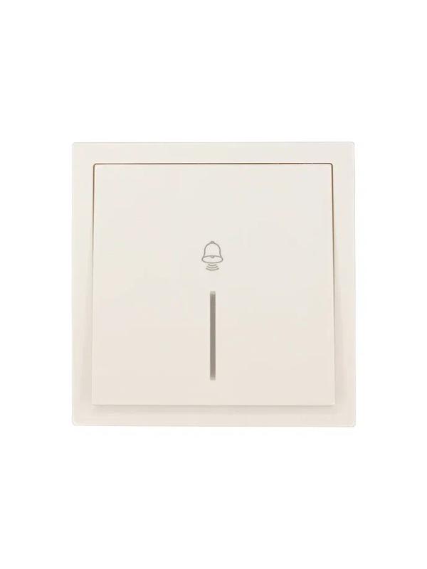  Кнопка звонка с индик. СП ZIMA IP20 безвинт. зажим слон. кость LEZARD 704-9088-108QC фото в каталоге от BTSprom.by