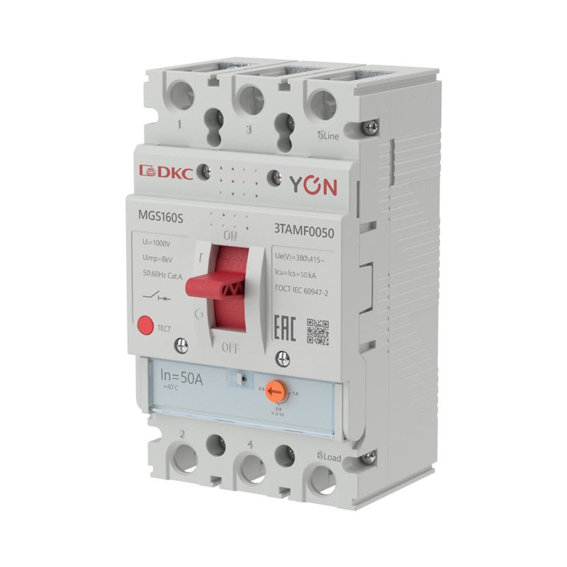 выключатель автоматический yon mgs160s 3p 40-50а 50ка yon (группа dkc) mgs160s-3tamf0050 от BTSprom.by