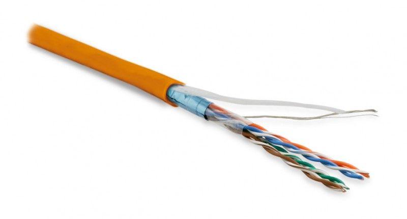 кабель витая пара экранир. f/utp кат.5e 4 пары 26 awg мж patch экран-фольга pvc -20град.c-+75град.c futp4-c5e-p26-in-pvc-or-305 оранж. (уп.305м) hyperline 236283 от BTSprom.by