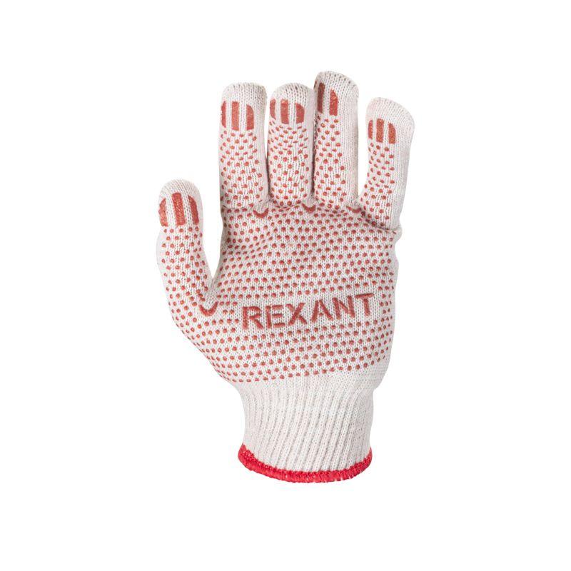 перчатки х/б с покрытием пвх 5 нитей 48-50г (пара) rexant 09-0202-1 от BTSprom.by