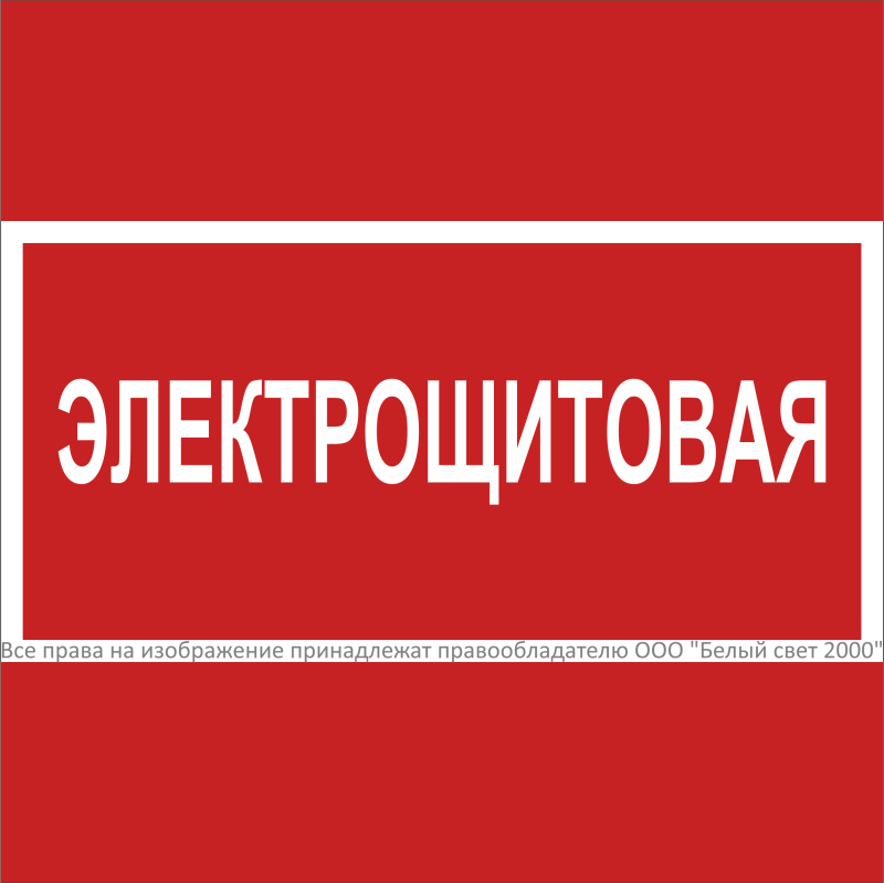 знак безопасности npu-2424.t15"электрощитовая" белый свет a28572 от BTSprom.by