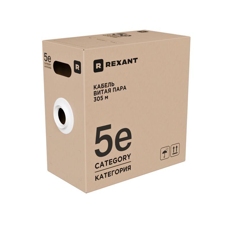 кабель витая пара u/utp кат.5e 4х2х0.52 24awg zh нг(а)-hf indoor solid сер. рф (305м) rexant 02-0004-r от BTSprom.by