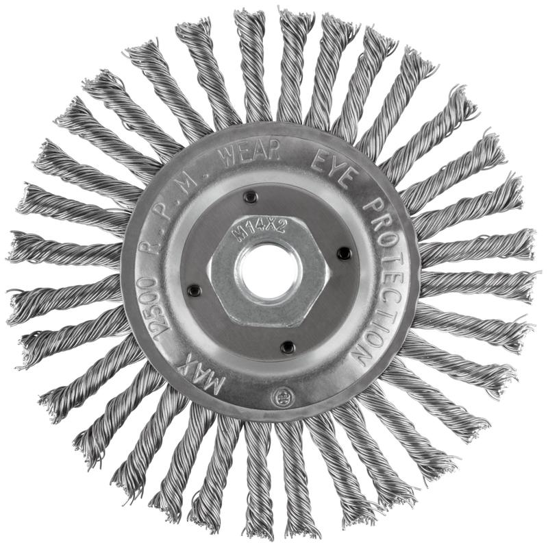  Корщетка-колесо гайка М14 стальная витая проволока 125мм КУРС 39028 фото в каталоге от BTSprom.by
