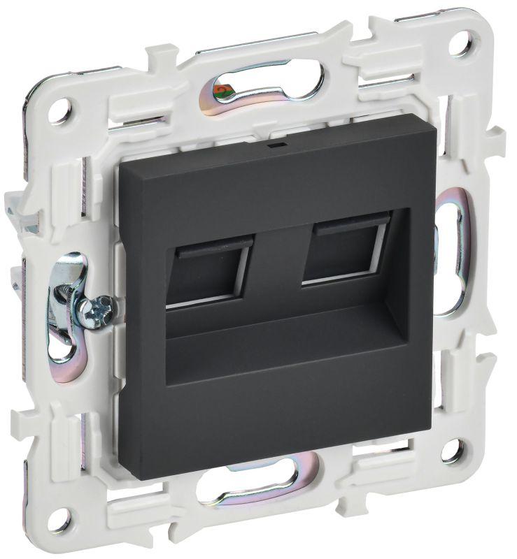 розетка компьютерная двойн. rj45 кат.6 skandy sk-k04g графит iek sk-k20-2-k53 от BTSprom.by